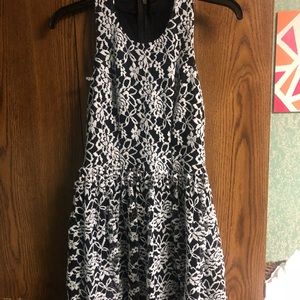 White and black dress